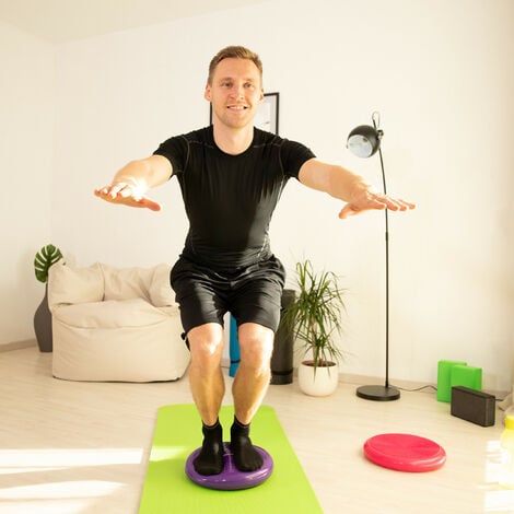 Relaxdays Cuscino Propriocettivo, 33 cm, Balance, con Pompa e Ago nel  Manico, Equilibrio, con Nodi, Fitness