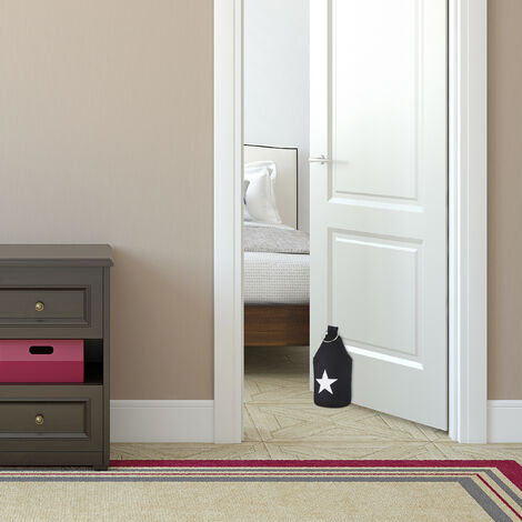 Fermaporta Decorativo Relaxdays Con Stella - Set Da 2 Blocca Porte Autoportante Grigio/Bianco - Foto 10