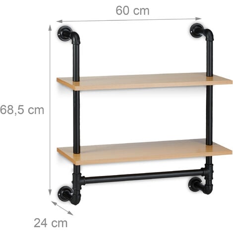 Mensola a muro Soto Square sottile nera - 28 cm