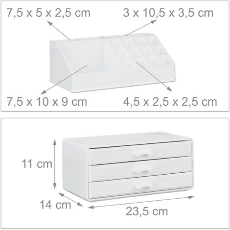 Relaxdays Organizer per la Cucina, 2 Piani Estensibili, Organizzatore  Autoportante, Salvaspazio,Cassetto Multiuso,Bianco