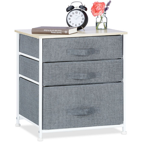 Relaxdays Mobiletto vintage 4 cassetti cassettiera originale effetto  cemento tiretti con motivo HLP: 68x60x40 cm, grigio