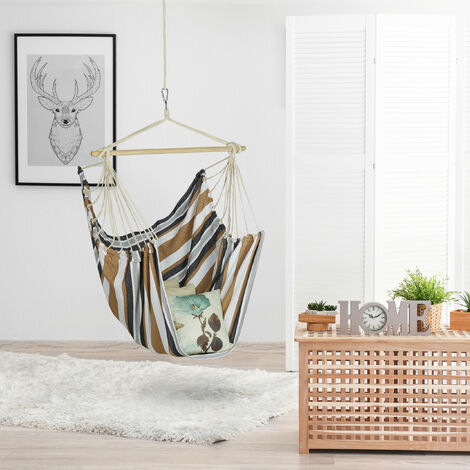 Fino a 150 kg Sgabello in Cotone per Bambini & Adulti Indoor & Outdoor Moderna XL Blu Relaxdays Hängesitz Sedia Sospesa 