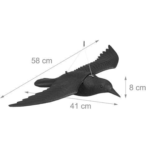 Statua Spaventapasseri Corvo 35Cm Statua Dissuasore Spaventa Passeri  Piccioni Colombi