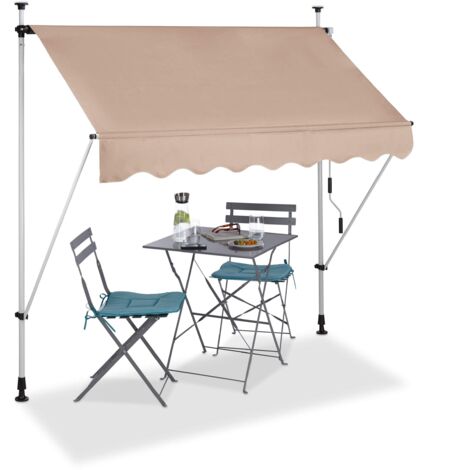 Quick Star - Tenda Parasole da Balcone, 250 x 130 cm, Altezza