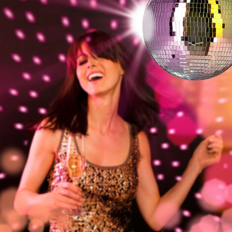 Relaxdays Palla Da Discoteca 30 Cm Argento – Specchiata, Da Appendere Al Soffitto, Perfetta Per Feste E Compleanni