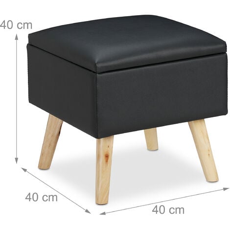 STOR Pouf con contenitore nero