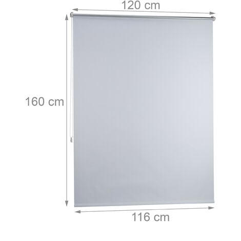 4x Tenda a Rullo Oscurante, 120x160 cm, Tendina Termica, Isolante, Adesiva, Senza  Fori, per Finestre, Bianca