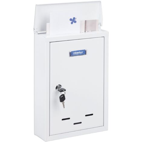 Cassetta Della Posta Relaxdays Blu Con Serratura - Compatta 26,5x19x6,5 Cm Con Targhetta E 2 Chiavi - Foto 2