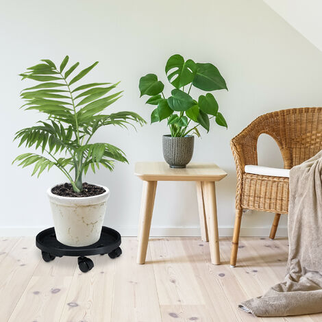 3x Carrello Portavasi Rotondo, Metallo, Sottovaso Da Interni Ed Esterni Antico 38 Cm Per Vasi Verde 85661423