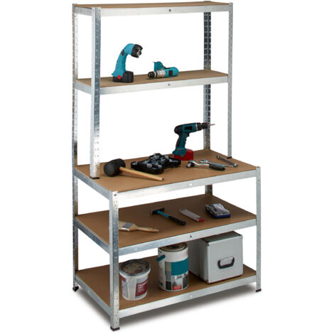 Scaffalatura Metallica 3 Ripiani Per Garage - Resistente E Regolabile - Dimensioni Larghezza 101 X Profondità 40 X Altezza 91 Cm - Capacità 680 Kg - Ideale Per Acquari E Dispensa - 2
