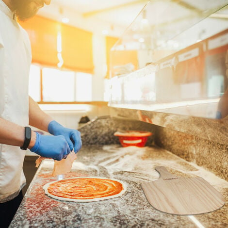 4x Paletta in Legno per Pizza, Pala con Manico, Pane e Focaccia, Accessori  Pizzaiolo, LxP: 30,5 x 54 cm, Naturale