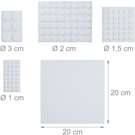 Adsamm® / 20 x feltrini autoadesivi / bianchi / 20x40 mm / rettangolari / piedini  per mobili in feltro da