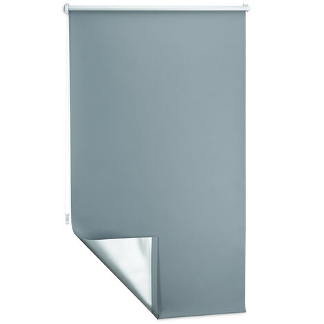 WOLTU Tenda a Rullo Doppio Oscurante per Interni Senza Foratura Avvolgibile  Grigio Scuro 45x150 cm