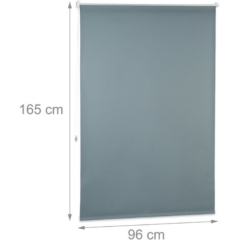 Tende a Rullo Oscurante, Tenda Termica, Catenella Laterale, senza Fori, HxL  100x160cm, Tessuto, Grigio