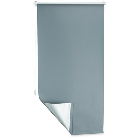 Tende a Rullo Oscurante, Tenda Termica, Catenella Laterale, senza Fori, HxL  80x210, Tessuto, Grigio