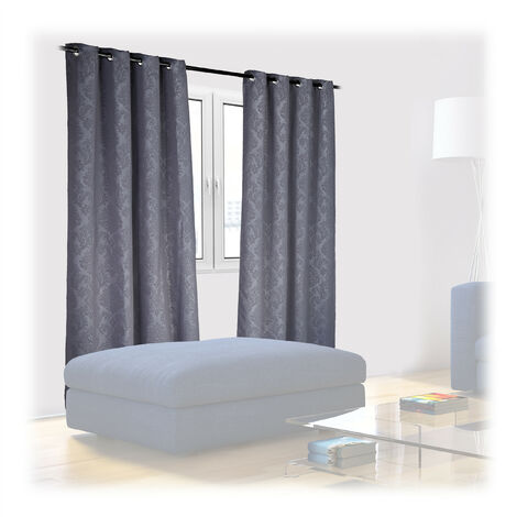 Relaxdays Tende, HxL 245x135 cm, Set Doppio, Oscuranti & Opache, Camera da  Letto & Salotto, in Stoffa con Anelli, Grigie