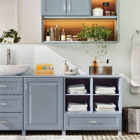 Relaxdays Pattumiera Estraibile con 4 Secchi, Bidoni Raccolta Differenziata Sott
