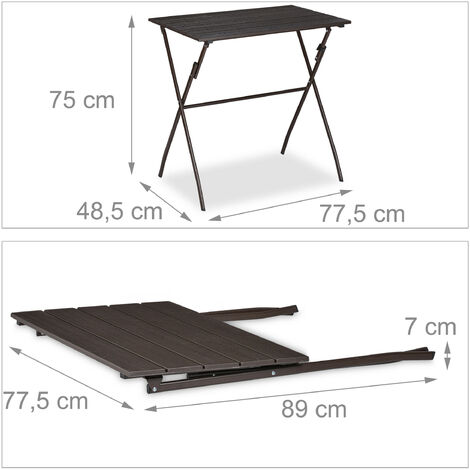 Tavolo Pieghevole Da Campeggio E Giardino Relaxdays – 71x78x49 Cm, Regolabile In 3 Altezze, Portata 60 Kg, Piano In Plastica E Acciaio