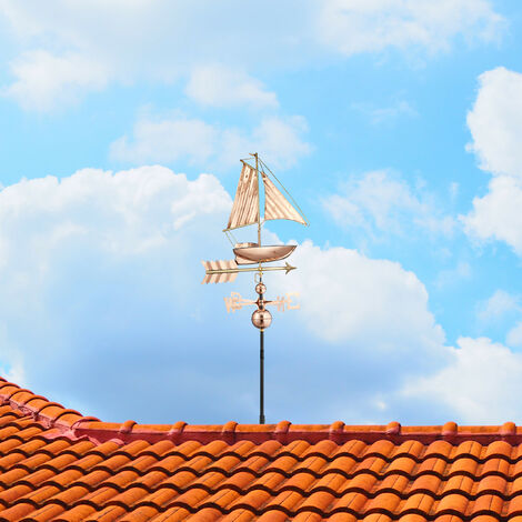 Segnavento Con Gallo In Metallo - Banderuola Da Tetto Per Giardino Vintage - Foto 5