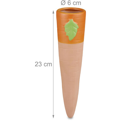 Relaxdays Set da 4 Coni Irrigazione, Innaffiatori Piante e Fioriere, per Bottiglie da 1,5 l in Pet, Terracotta Bianco, Ceramica