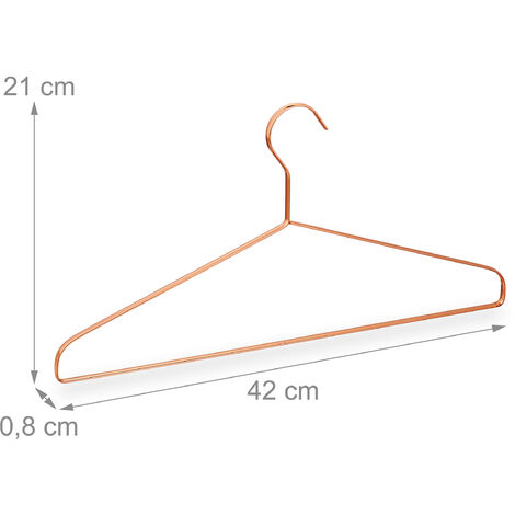 48x Grucce Appendiabiti, Set Stampelle Camicie, Giacche & Pantaloni,  Salvaspazio nell'Armadio, Metallo, L: 42 cm