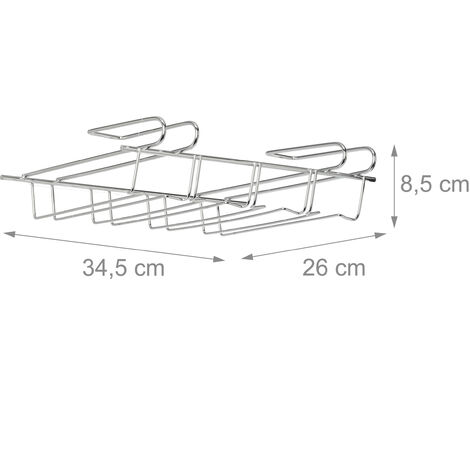 4x Porta Calici, per 12 Bicchieri con Stelo, Bar e Cucina, Binari Portacalici  in Metallo, 8