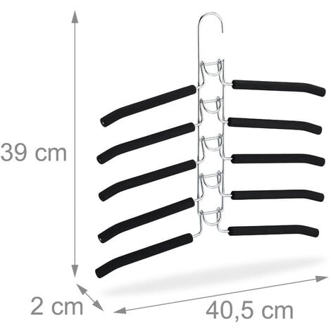 Set da 3 Grucce Multiple, Stampelle per Giacche, Appendino 5 in 1,  Salvaspazio e Antiscivolo, Argento/