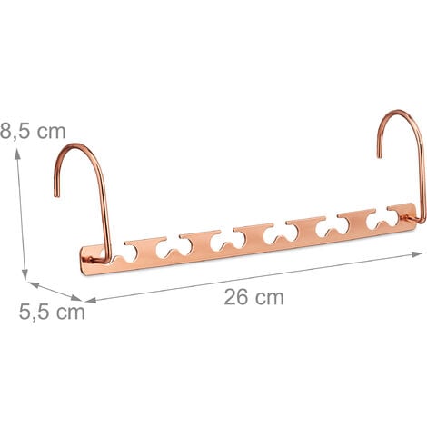 12x Gruccia Multipla, Ciascuna per 12 Stampelle, Organizer per Armadio  Salvaspazio, Appendino da 26 cm, Metallo, Nero