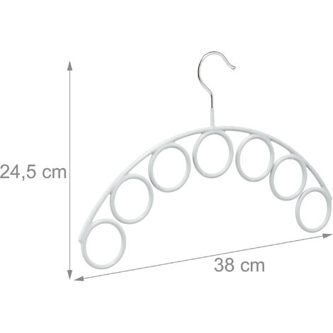 Gruccia Porta Sciarpe Relaxdays - 7 Anelli, Metall E Gomma Antiscivolo, Grigio Chiaro - Foto 6