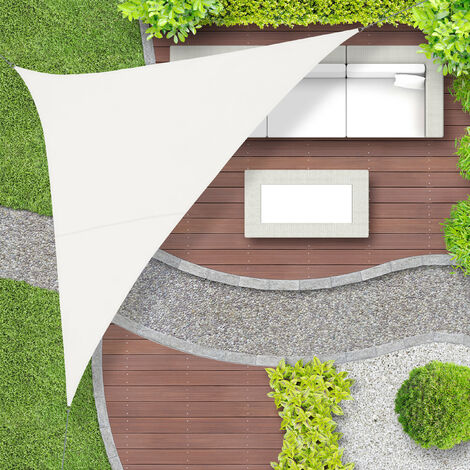 Relaxdays Tenda da Sole per Esterni Triangolare, Tessuto PES , Anti UV,  Terrazza e Giardino, 3x3x3 Metri