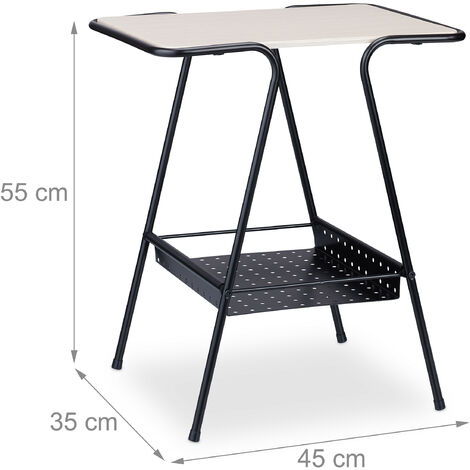 Tavolino Con Piano In Granito Nero E Cassetto Portariviste – Light Oak – Wooden Mallet