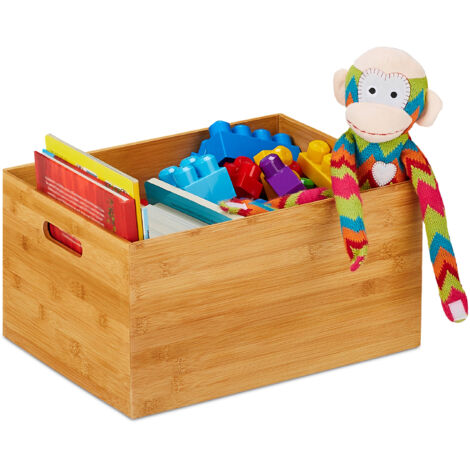 Set da 2 Scatole Portaoggetti, Contenitori Aperti senza Coperchio, 21x40x30, Box Bagno e Cucina, Naturale