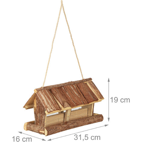 Mangiatoia Per Uccelli Da Balcone | Legno Impregnato | Impermeabile | Con Vassoio Per Cereali - Foto 11