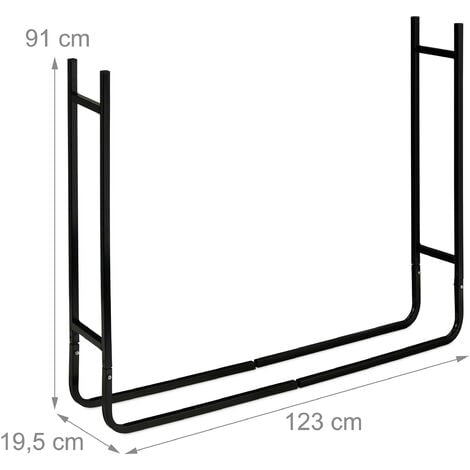 Relaxdays Scaffale Portalegna in Metallo, Contenitore per Ceppi di