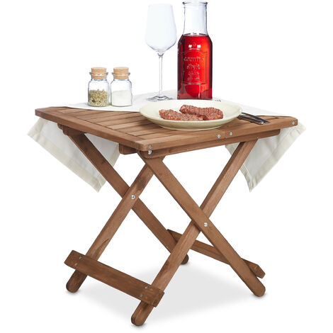 Tavolino pieghevole tavolo da campeggio tavolo da balcone lunghezza 45 cm  legno di eucalipto pieghevole, metallo