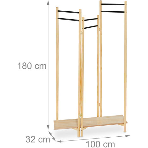 Stand Appendiabiti Da Terra Attaccapanni Abiti 150 X 110 X 57mm Doppio  Tw608 