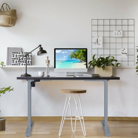 Costway Rialzo per scrivania, Supporto 80 cm regolabile in altezza con  vassoio per tastiera e porta tablet Naturale>