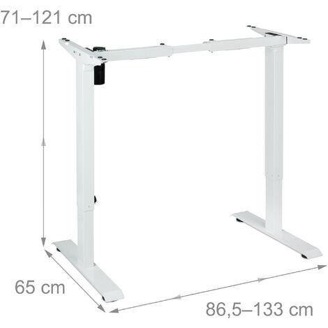 Relaxdays Telaio per Scrivania Regolabile in Altezza, Elettrico, da 71 -  121 cm, con Sistema di Promemoria