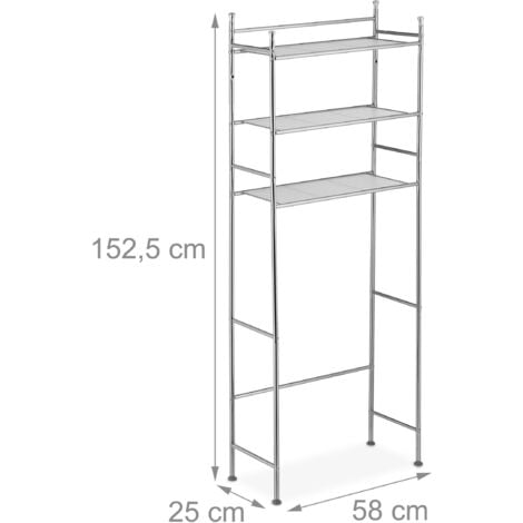 Relaxdays Mobile per Lavatrice Bambù, 2 Ripiani, Salvaspazio Bagno, 175 x  66 x 30 cm, Mensola