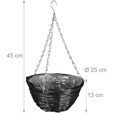 SCURO Vaso per piante nero H 25 cm - Ø 25 cm