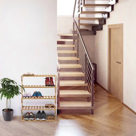 Scarpiera In Bambù E Betulla - 2 Ripiani, Per 6 Paia Di Scarpe, 33x70x26 Cm - Foto 7