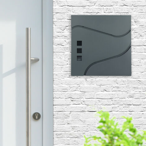 Cassetta Della Posta Relaxdays 37x37x11cm - Nera, In Acciaio, Con Scomparto Giornali E 2 Chiavi - Foto 4