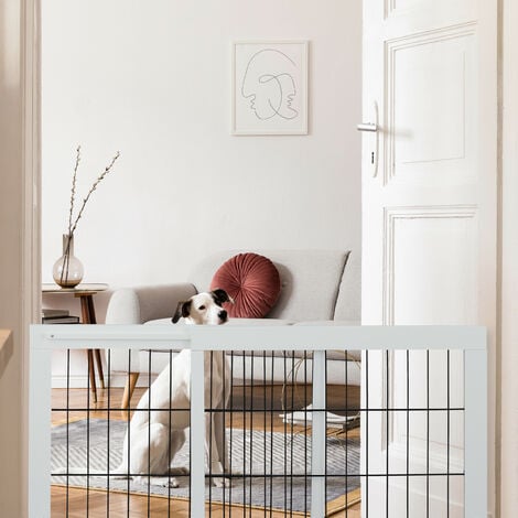 Relaxdays Cancelletto per Bambini, Barriera per Cani e Neonati, Recinzione  Scale, Cancellino HxL: 56x70-115 cm, Bianco
