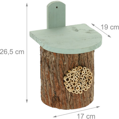 Casetta In Legno Per Insetti Da Giardino - Hotel Per Api, Farfalle E Coccinelle, Con Tetto In Metallo