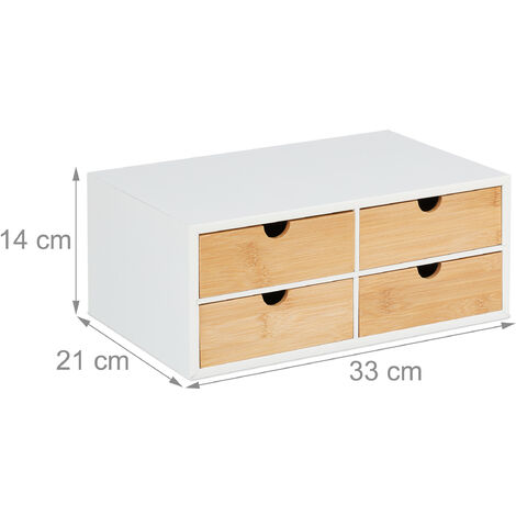 Relaxdays Organizer da Scrivania Ufficio, 3 Scomparti Portaoggetti, Design  Marmo, Portapenne, HLP: 11x20x9 cm, Bianco