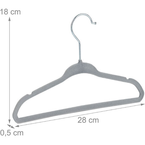 60x Grucce Appendiabiti per Bambini, Stampelle Antiscivolo con Asta, Tacche  e Gancio Girevole, Nero