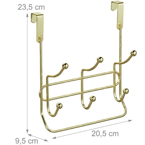 5x Appendiabiti da Porta, 3 Ganci Sopraporta in Ferro, Attaccapanni da  Bagno, Senza Forare, 23,5x20