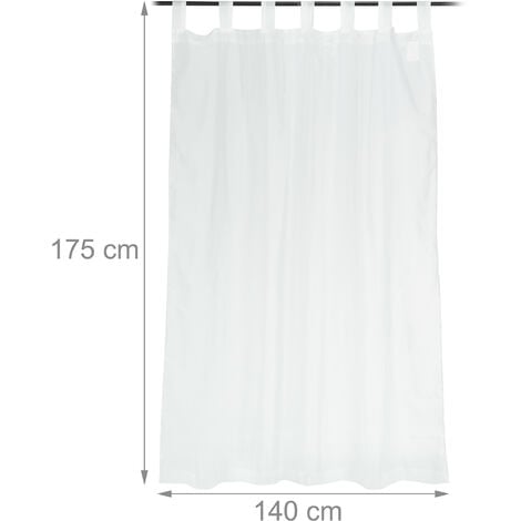 6x Tende da Soggiorno, HxL: 175 x 140 cm, Trasparenti, per Camera da Letto, Varie  Misure