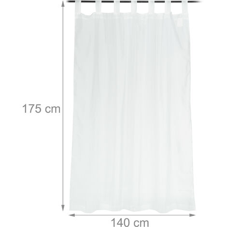 2x Tende da Soggiorno, HxL: 175 x 140 cm, Trasparenti, per Camera da Letto, Varie  Misure