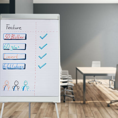 Blocco Per Lavagna Relaxdays - 50 Fogli A Righe, 57,5x81 Cm, Carta 60 G/m² - Foto 12